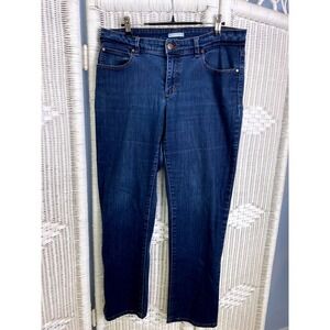 Eileen Fisher Made in USA Dark Wash Slim Straight Jeans 10 30 Denim Capsule